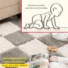 20Pcs 12X12inch Interlocking Foam Mats Plush Mat, Fluffy Carpet Tiles Plush Area Rug, Bedroom Floor Tiles, Soft Playmat Puzzle Floor Mat for Children Kids Room Home Parlor Bedroom view 4
