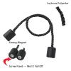 2 Pack Black Magnetic Curtain Tiebacks Strong Hold, Tangle-Free Rope Design, Decorative & Easy-to-Use Drapery Holders for All Curtain Styles view 2