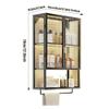 Bathroom Wall Cabinet,Metal Medicine Cabinet with Glass Door,Bathroom Cabinet Wall Mounted with Towel Bar,Over The Toilet Storage Cabinet, No Perforation Required view 2
