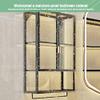 Bathroom Wall Cabinet,Metal Medicine Cabinet with Glass Door,Bathroom Cabinet Wall Mounted with Towel Bar,Over The Toilet Storage Cabinet, No Perforation Required view 4