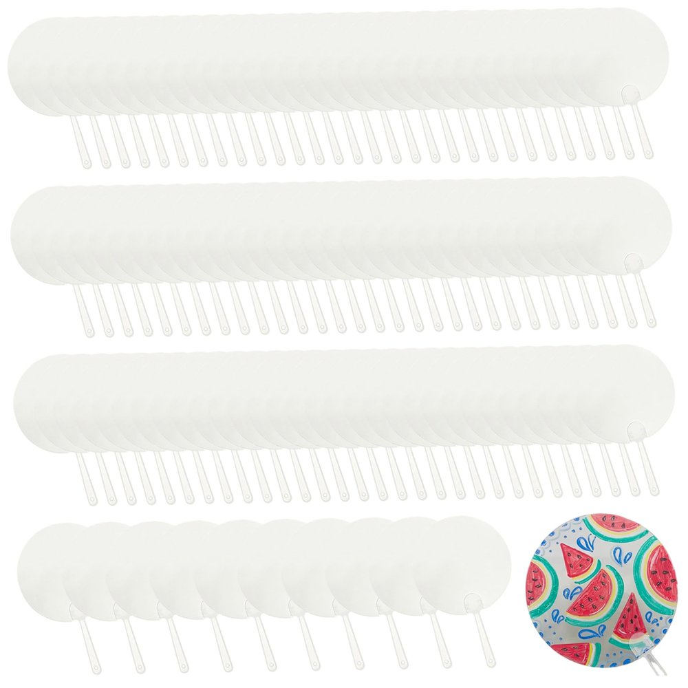 100Pcs Sublimation Fans Blank, Clear Plastic Hand Fan, Removable DIY Crafts Decorative Folding Fans