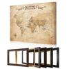 DECORARTS Personalized World Travel Map with Pins,Antique Canvas 20x16'' view 1