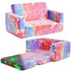 inhand Toddler Chair Comfy,2-in-1 Soft Toddler Couch Fold Out for Kids,Convertible Sofa to Lounger,Gift for Girls and Boys Birthday,Elf,Large view 1