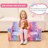 inhand Toddler Chair Comfy,2-in-1 Soft Toddler Couch Fold Out for Kids,Convertible Sofa to Lounger,Gift for Girls and Boys Birthday,Elf,Large view 3