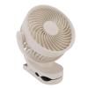 Aramox ClampHolder On Rechargeable Quiet 360 Rotatable Small Fan for Beach Camping, Lightweight USB Fan for Daily Use, Portable Outdoor (Beige) view 3