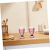 BESTOYARD 2pcs Embossed Glass Cups Pattern Vintage 231ml Beverage Glasses for Wine and Juice Drinking Mugs view 4