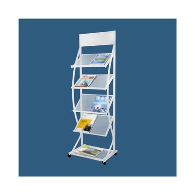 AEYSD-456 Magazine Rack Vertical Floor Newspaper Rack Brochure Storage Newspaper Storage Rack Office Furniture Newspaper Rack for Information Display(White)