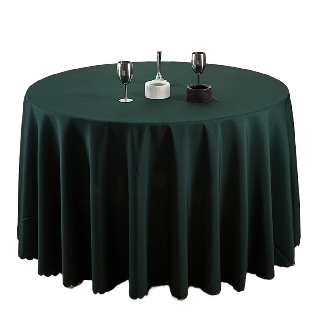 1PC Round Tablecloths for Wedding Decorative Dining Table Cover Birthday Banquet Decor Home Dining Table Cover(ArmyGreen,160cm Round)