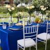 1PC Blue Silk Wedding Tablecloth Anti-Crease Silky Soft Banquet Indoor/Outdoor Table Flag(40x180cm) view 4