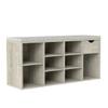 BKNROIHB Multifunctional Shoe Bench with Padded Cushion, Drawer, and Open Compartments - Entryway Storage Bench with 3 Tier Shoe Rack view 1