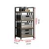 4-Tier Audio Rack - Multifunctional AV Media Stand, 50x40x100 cm, Entertainment Shelf for Gaming & Recording, Open Stereo Cabinet, Durable Steel Frame (White & Natural Finish) view 2
