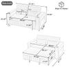 roomfitters 61.4 Pull-Out Convertible Loveseat Sofa Bed with Adjustable Backrest for Living Room, Gray view 2
