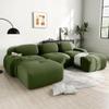 117.3" U-Shaped Cloud Couch Modular Sectional Sofa - Boneless Deep Seat 3-Seater with 2 Movable Ottomans, No Assembly, Corduroy Upholstery Couches for Living Room (Green) view 1