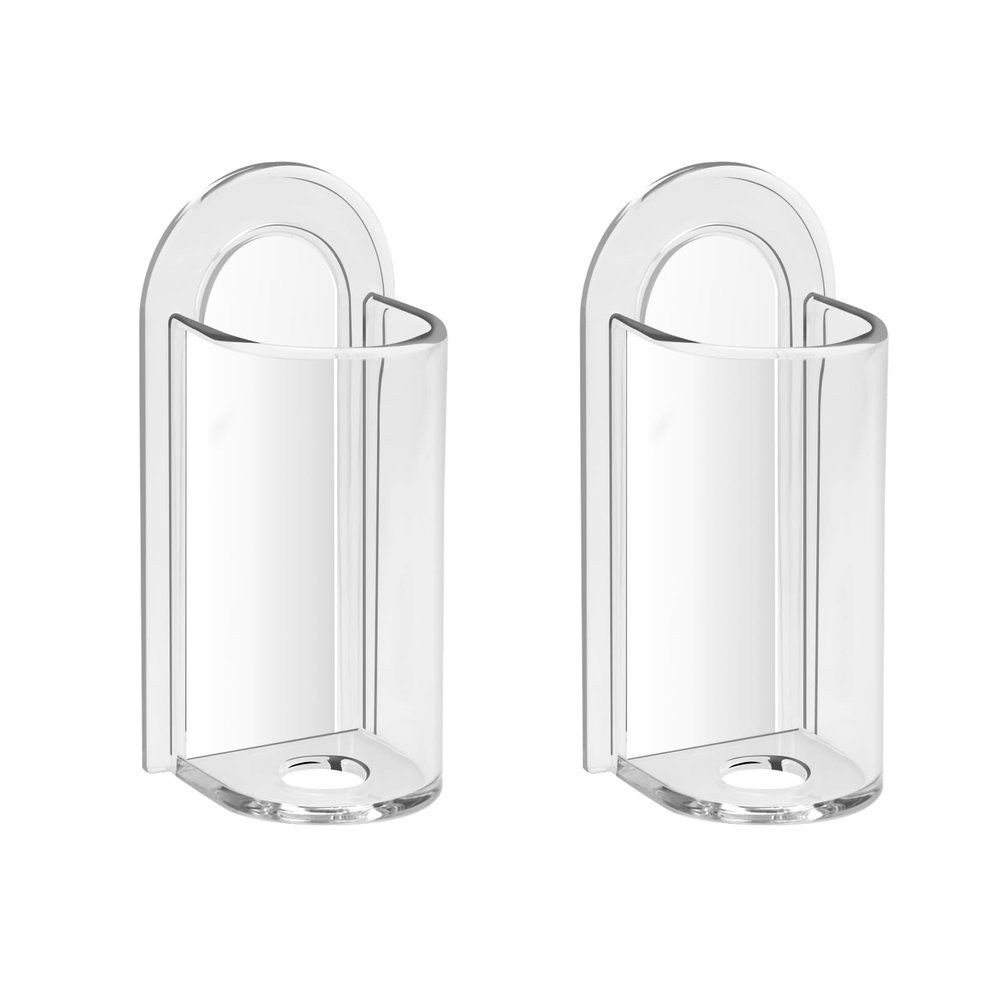 2 PCS Small Electric Toothbrush Holder for Bathroom, Self Adhesive Wall Mounted Toothbrush Holders, YITOBA Space-Saving Tooth Brush Organizer for Toothpaste, Facial Cleanser (Clear)