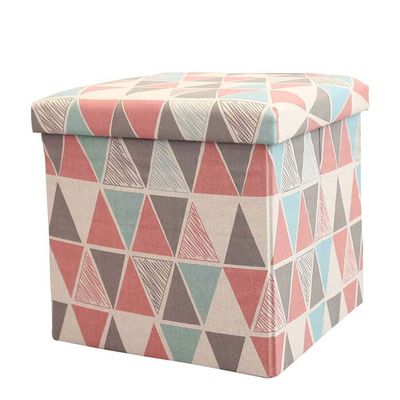 HGIYA Footstool Floding Pouf,Cube with Storage,Portable Cotton Linen,for Living Room