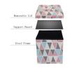 HGIYA Footstool Floding Pouf,Cube with Storage,Portable Cotton Linen,for Living Room view 4