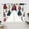 CAPSCEOLL Christmas Trees Swag Valance for Window with Rod Pocket - Living Room Curtains Set with Small Window Topper for Kitchen and Bathroom (2 Panels, 36X36 Inches) view 3