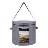 Hat Storage Case - Folding Brim Organizer, Round Cap Container | Zippered Travel Bag, Clear Top Lid Window, Lightweight Structured Box With Handles For Cowboy Hats Sheets Closet Blanket Storage view 1
