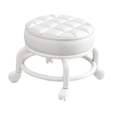 HRYUBTC 360 Rotating Low Roller Seat Stool Lazy Housework Stool Swivel Chair for Living Room Gray(White)