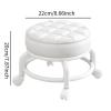 HRYUBTC 360 Rotating Low Roller Seat Stool Lazy Housework Stool Swivel Chair for Living Room Gray(White) view 3