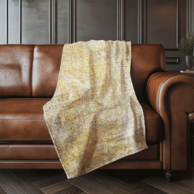Addison Rugs ASB593 Beige 50" x 70" Oversized Sherpa Throw Blanket, Machine Washable