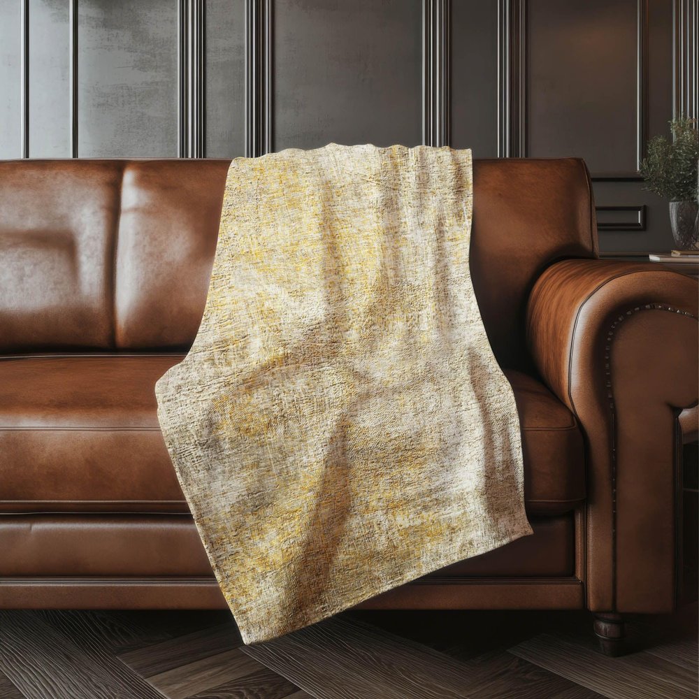 Addison Rugs ASB593 Beige 50" x 70" Oversized Sherpa Throw Blanket, Machine Washable