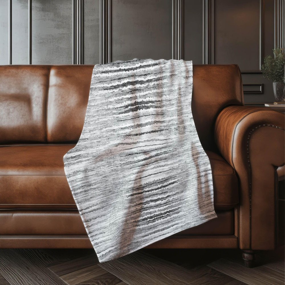 Addison Rugs ASB604 Silver 50" x 70" Oversized Sherpa Throw Blanket, Machine Washable