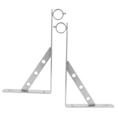 OKUMEYR 2pcs Balcony Pole Brackets for Clothesline Rod Holder Wall Mounted Clothes Drying Rack Support Design for Outdoor Use