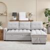 78.75" Reclining Sofa, Pull-Out Sofa Bed with USB and Tape-c Charging Ports, L-Shaped Sectional Sofa with Reclining Storage and Arm Side Organizer Pocket Features, Living Room Comfort Sofa,for Living view 1