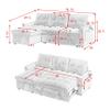 78.75" Reclining Sofa, Pull-Out Sofa Bed with USB and Tape-c Charging Ports, L-Shaped Sectional Sofa with Reclining Storage and Arm Side Organizer Pocket Features, Living Room Comfort Sofa,for Living view 2