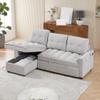 78.75" Reclining Sofa, Pull-Out Sofa Bed with USB and Tape-c Charging Ports, L-Shaped Sectional Sofa with Reclining Storage and Arm Side Organizer Pocket Features, Living Room Comfort Sofa,for Living view 3