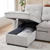 78.75" Reclining Sofa, Pull-Out Sofa Bed with USB and Tape-c Charging Ports, L-Shaped Sectional Sofa with Reclining Storage and Arm Side Organizer Pocket Features, Living Room Comfort Sofa,for Living view 4
