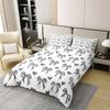 100% Cotton Bowknot Comforter Cover King Size, Love Heart Bedding Set for Kids Girls Lady Children Teens Women Bedroom, Girly Princess Bow Duvet Cover Bow Knot Kawaii Decor Quilt Cover,Grey White view 2