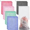 12 PCS Mesh Laundry Bags, 35.4 x 23.6 in Laundry Bags Mesh Wash Bags, Delicate Laundry Bag, Multicolor Drawstring Wash Bags for College, Dorm, Travel, Apartment, Delicates, Breathable Laundry Storage view 1