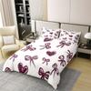 100% Cotton Bowknot Comforter Cover Twin Size, Bow Knot Bedding Set for Kids Girls Lady Teens Women Bedroom Decor, Butterfly Knot Princes Duvet Cover Girly Bow Kawaii Decor Bedspread Cover 2 Piece view 2