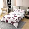 100% Cotton Bowknot Comforter Cover Twin Size, Bow Knot Bedding Set for Kids Girls Lady Teens Women Bedroom Decor, Butterfly Knot Princes Duvet Cover Girly Bow Kawaii Decor Bedspread Cover 2 Piece view 3