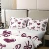 100% Cotton Bowknot Comforter Cover Twin Size, Bow Knot Bedding Set for Kids Girls Lady Teens Women Bedroom Decor, Butterfly Knot Princes Duvet Cover Girly Bow Kawaii Decor Bedspread Cover 2 Piece view 4