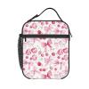 PrelerDIY Pink Bows Cherries Lunch Box - Insulated Lunch Bags for Boys/Girls/Women/Men Detachable Handle Lunchbox Meal Tote Bag view 1