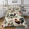 Erosebridal Cock Coverlet Set King Size Rooster Bedspread for Kids Girls Boys Peony Floral Branches Rustic Farmhouse Beige Yellow Quilted Coverlet Soft Luxury Quilted view 2