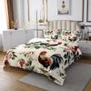 Erosebridal Cock Coverlet Set King Size Rooster Bedspread for Kids Girls Boys Peony Floral Branches Rustic Farmhouse Beige Yellow Quilted Coverlet Soft Luxury Quilted view 3
