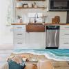2 Pieces Kitchen Rugs and Mats,Nautical Coastal Ocean Wave Area Runner Rug Set Non Slip Floor Doormat Washable Carpet Standing Mat for Kitchen Sink Indoor Corridor,Summer Beach Seaside Starfish Shell view 3