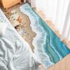 2 Pieces Kitchen Rugs and Mats,Nautical Coastal Ocean Wave Area Runner Rug Set Non Slip Floor Doormat Washable Carpet Standing Mat for Kitchen Sink Indoor Corridor,Summer Beach Seaside Starfish Shell view 4
