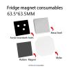 Square Refrigerator Magnet Making Consumables,2 x 2 Inches Fridge Magnet Consumables Set, with Transparent Film, Metal Shell, Magnet, Cardboard(A,500PCS) view 2