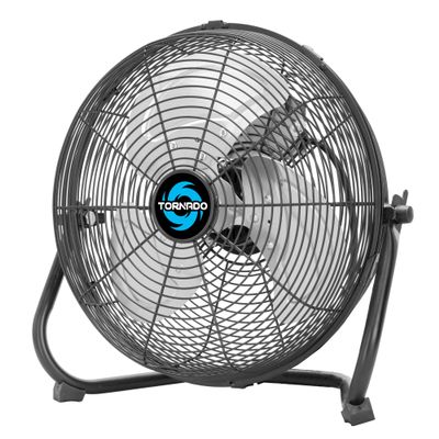 Tornado 12 Inch High Velocity Cooling Floor Fan, 3-Speed Industrial Powerful Metal Floor Fan for Commercial and Home Spaces, 120Tilt, 6.0 FT Cord, Black