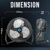 Tornado 12 Inch High Velocity Cooling Floor Fan, 3-Speed Industrial Powerful Metal Floor Fan for Commercial and Home Spaces, 120Tilt, 6.0 FT Cord, Black view 2