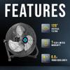 Tornado 12 Inch High Velocity Cooling Floor Fan, 3-Speed Industrial Powerful Metal Floor Fan for Commercial and Home Spaces, 120Tilt, 6.0 FT Cord, Black view 4