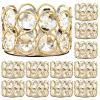 12 Pcs Elegant Crystal Tealight Candle Holders with Golden Frame and Rhinestones view 1