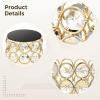 12 Pcs Elegant Crystal Tealight Candle Holders with Golden Frame and Rhinestones view 2