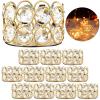 12 Pcs Elegant Crystal Tealight Candle Holders with Golden Frame and Rhinestones view 4