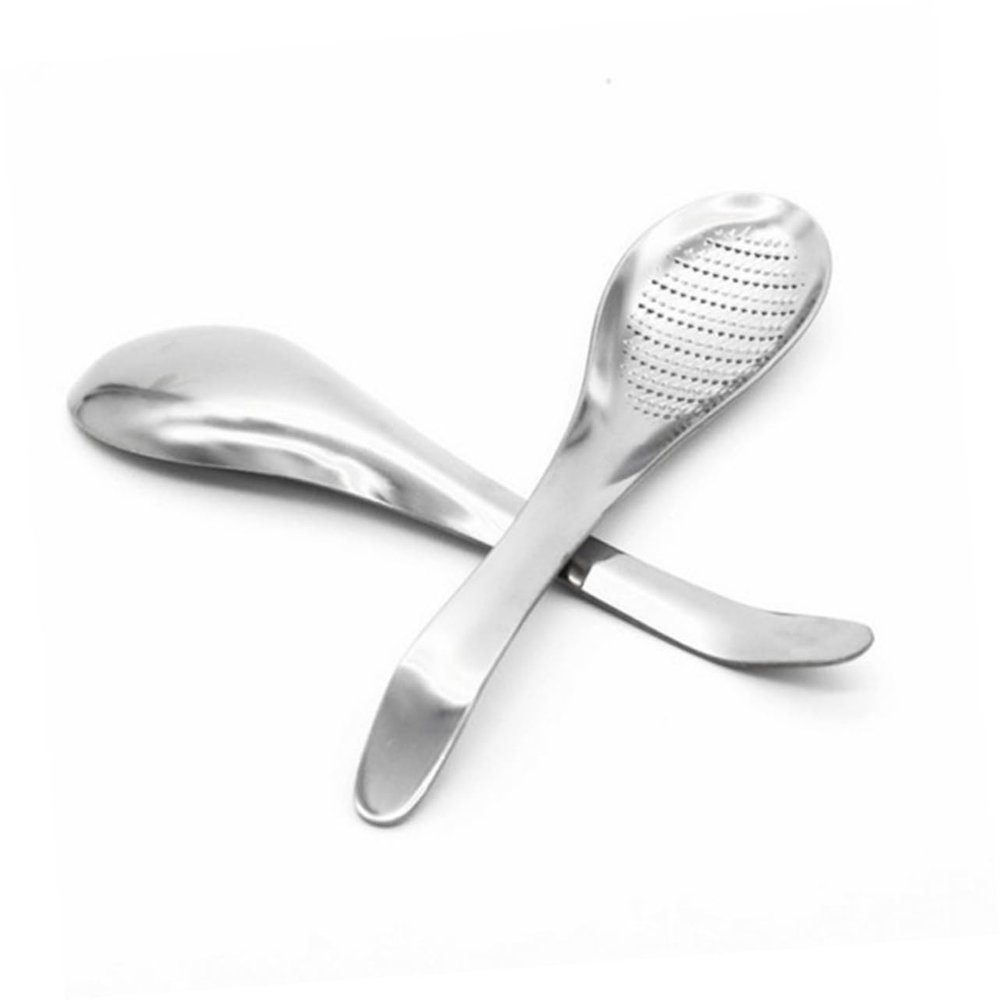 Happyyami Stainless Steel Garlic Press and Slicer Ergonomic Mincer Tool Grinding Spoon for Easy Garlic Crushing Dishwasher Safe Kitchen Gadget